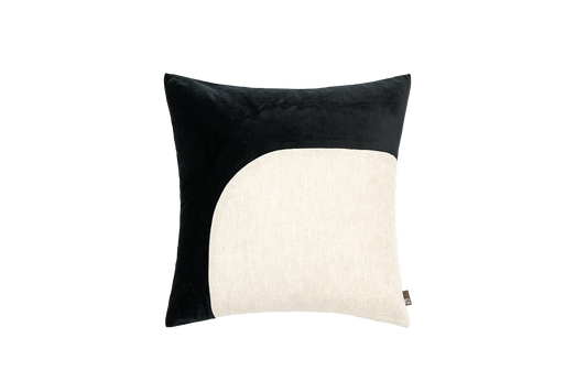 Curved Square Accent Pillow Cushion Cover & Insert Black/White