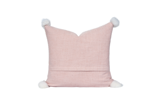 Pom-Poms Square Cushion Cover & Insert Pink