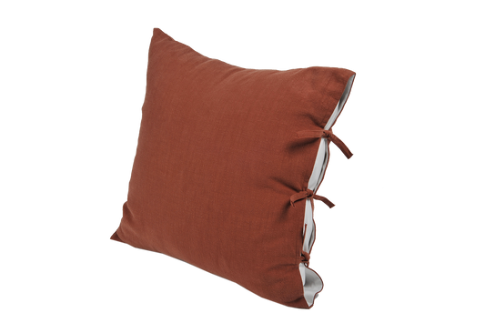 Linen  Knots Square Cushion Cover & Insert Garnet