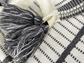 Modern Tassels Cotton Textured Throws Blanket Black/White 63" X 51"
