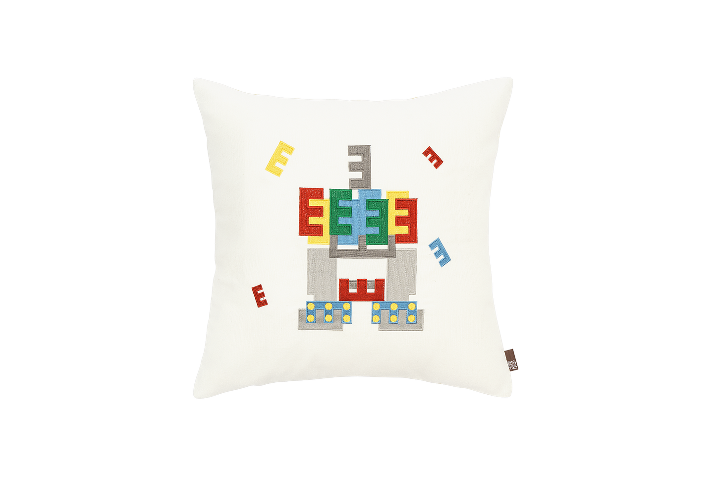 Letter Robotic Patchwork Square Cushion Cover & Insert