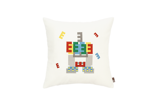 Letter Robotic Patchwork Square Cushion Cover & Insert