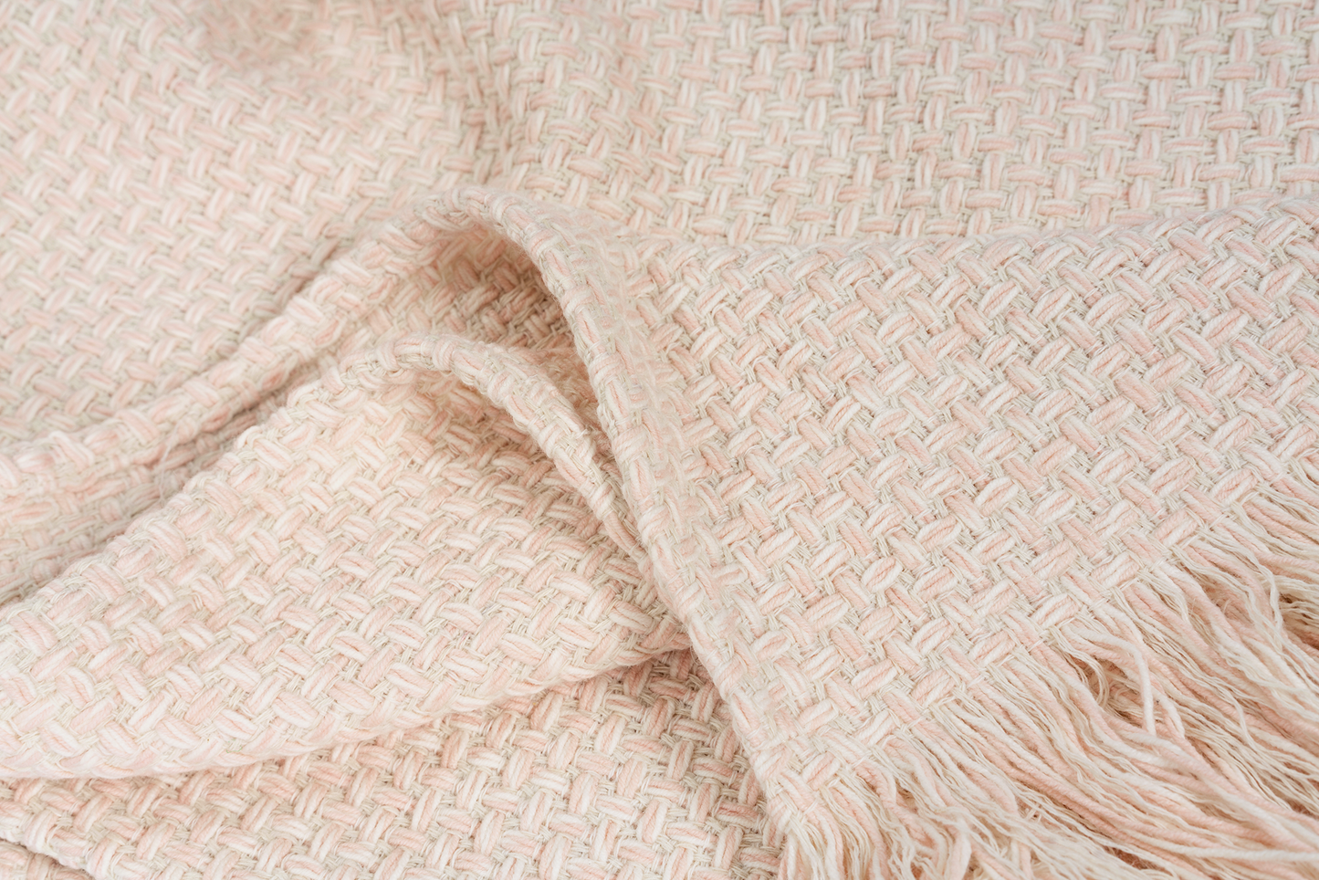 Fringed Edges Cotton Oversize Throw Blanket 102" X 55"