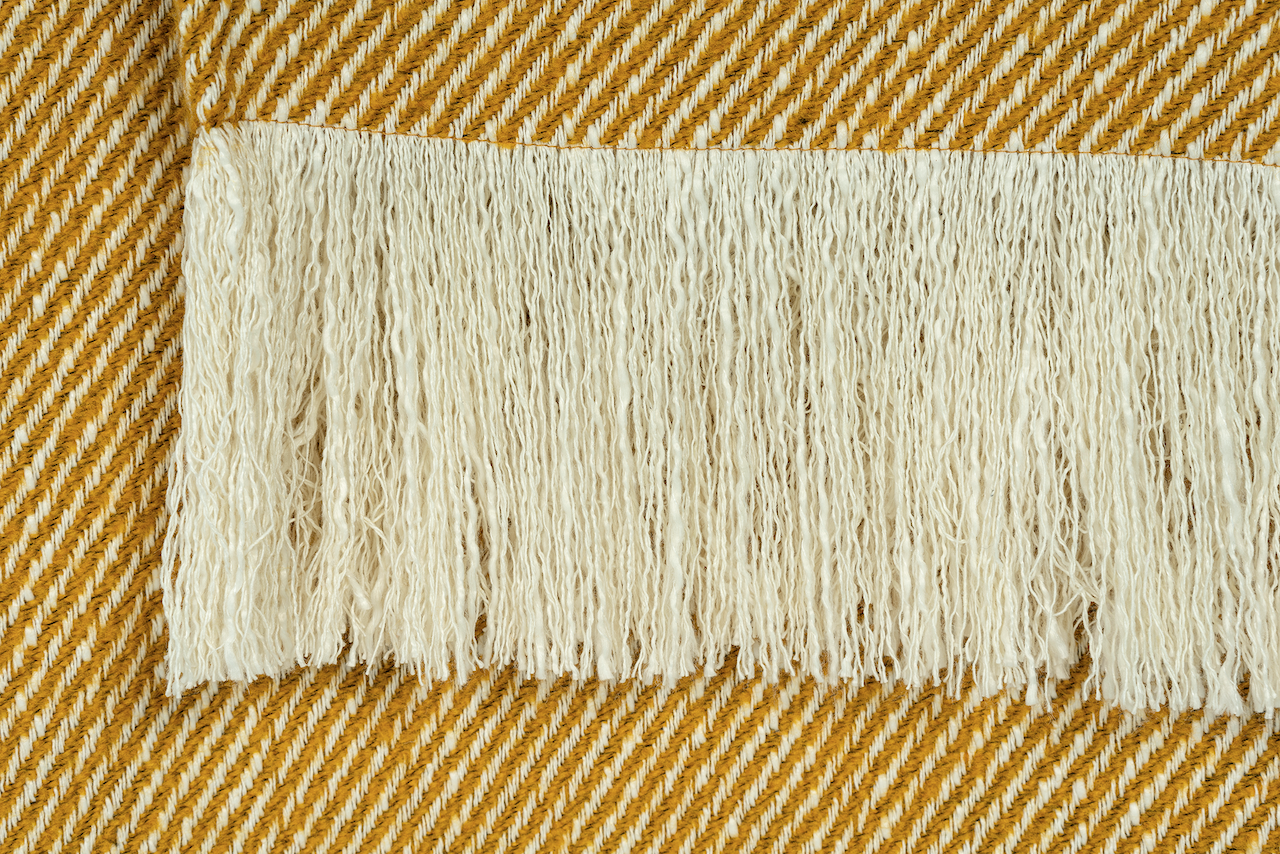 Fringe Striped Wool Texture Throw Blanket 102" X 55"