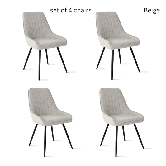 Alexandra Set of 4 Fabric Dining Side Chairs Beige